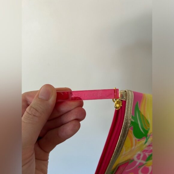 Lilly Pulitzer for Estee Lauder Makeup Bag Cosmetic Case Barbie Pink - Picture 4 of 5